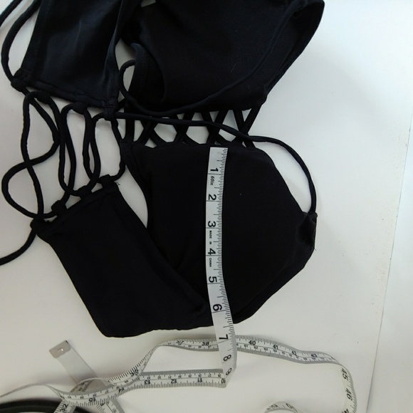 Black Corset Lace-Up Wrap Around Bikini Top - Picture 5 of 8
